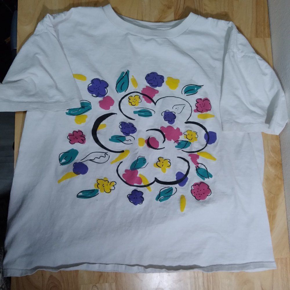 Vintage Floral Abstract Graphic T-Shirt